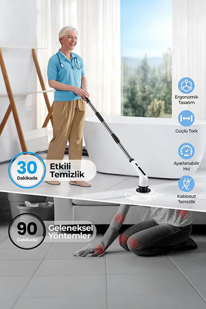 Brizelle Pro 9 Başlıklı Şarjlı Turbo Temizlik Fırçası