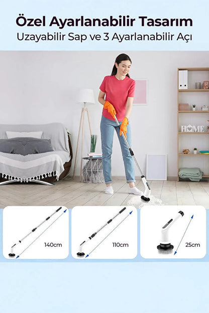 Brizelle Pro 9 Başlıklı Şarjlı Turbo Temizlik Fırçası